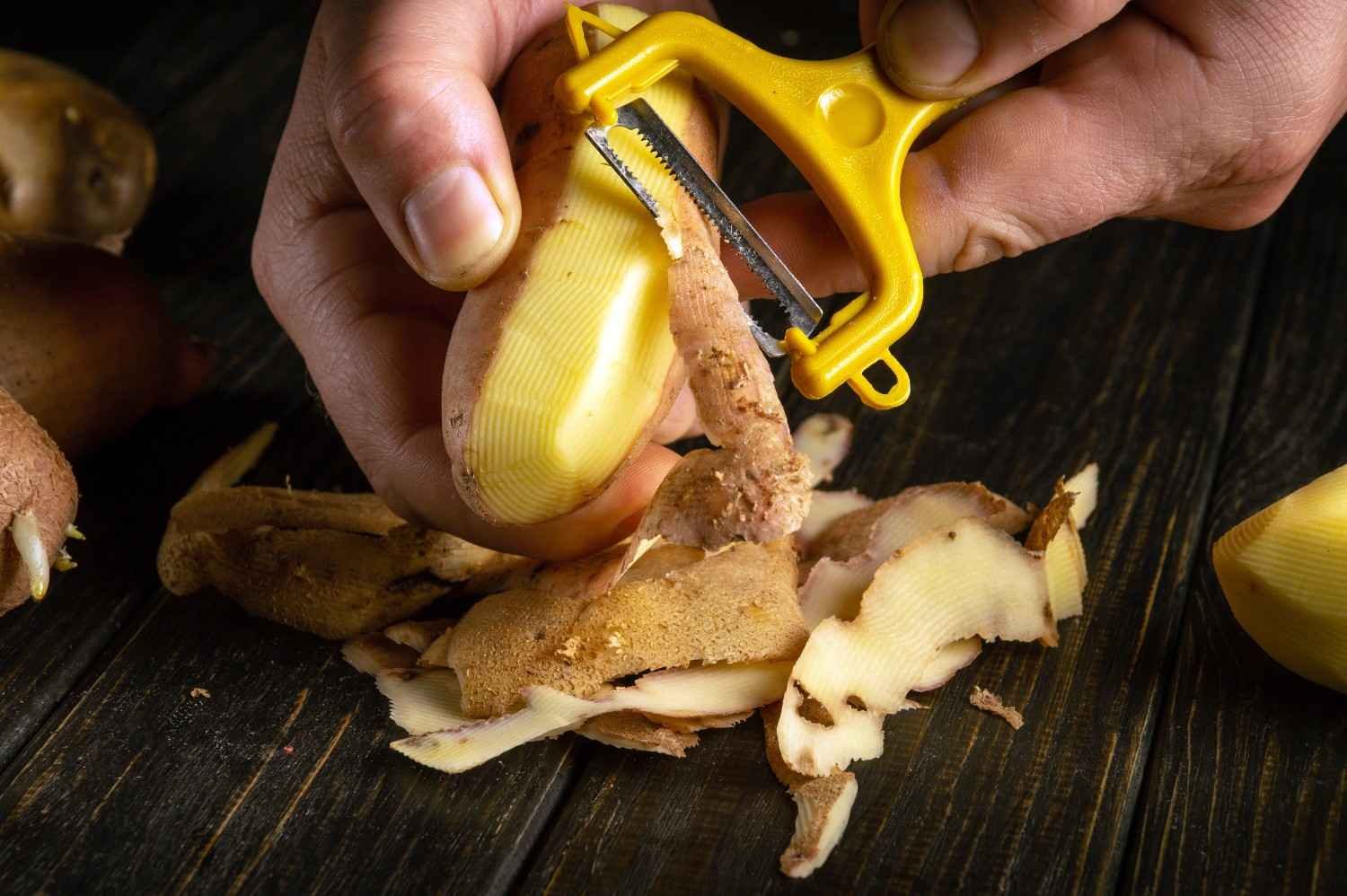 Potato-peel-dewatering